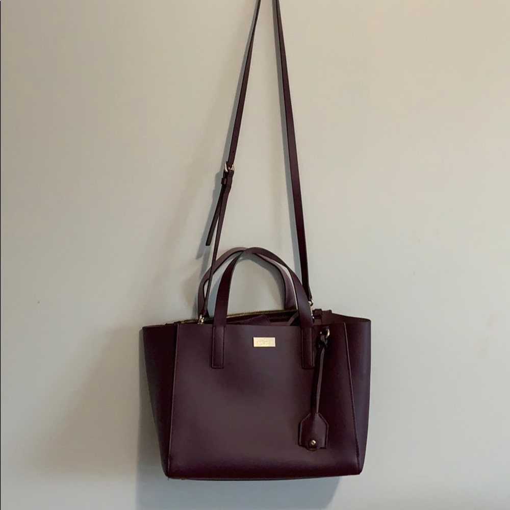Kate Spade purple purse with crossbody strap